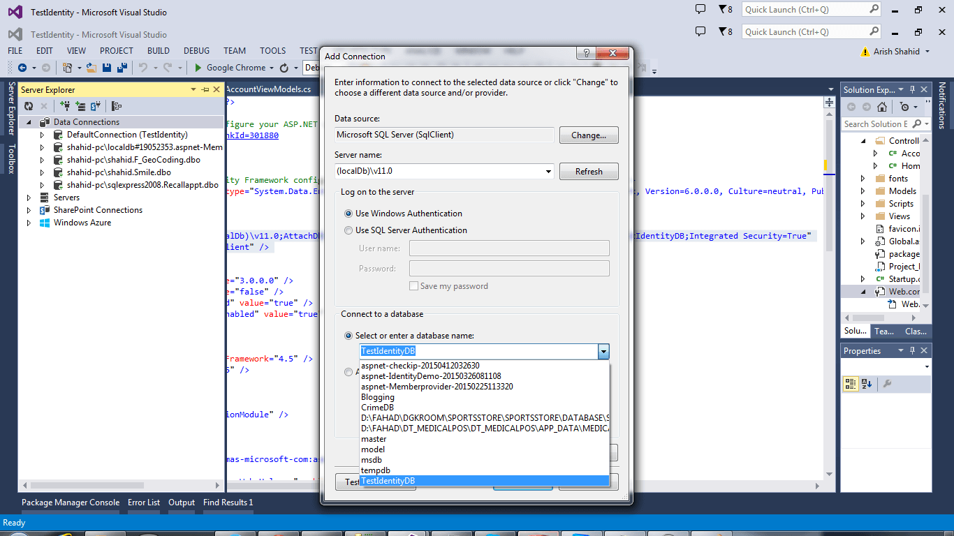 ASP.NET Identity database