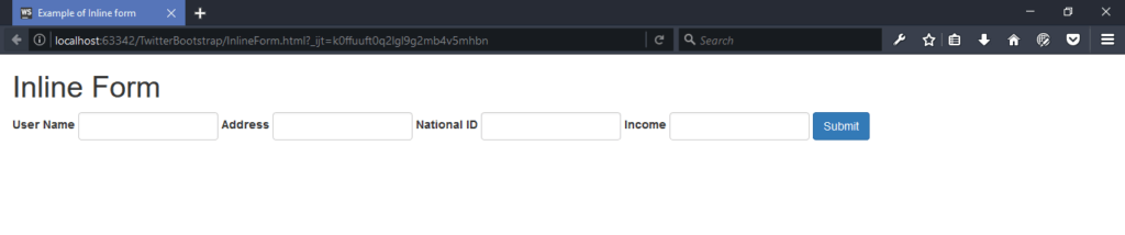 Bootstrap Inline Form