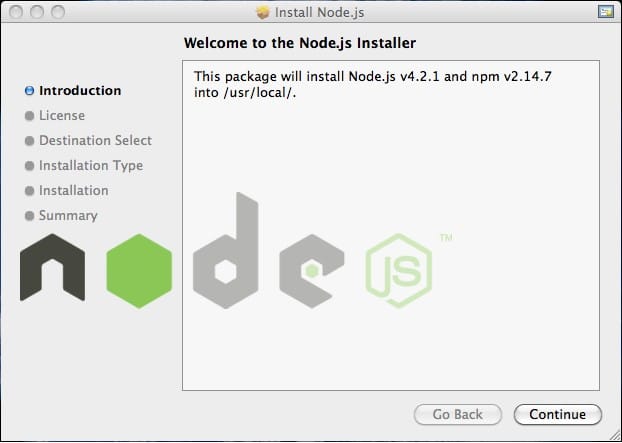 Installing Node.js on Mac